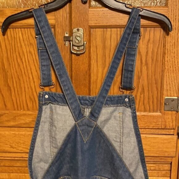 Denim Overall Shorts With Distressed Details & Lace Trim By Mistic Prysm S - Picture 7 of 8